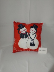Red Snowman Pillow from Lloyd's Florist, local florist in Louisville,KY