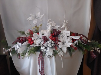 Mantel Arrangement with Deer from Lloyd's Florist, local florist in Louisville,KY