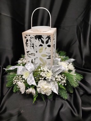 TIN CANDLE ALL IN WHITE  from Lloyd's Florist, local florist in Louisville,KY