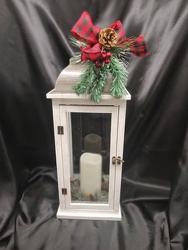 WHITE WOOD LATURN WITH DECOR from Lloyd's Florist, local florist in Louisville,KY