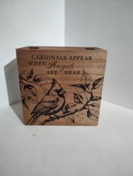 CARDINAL MEMORY BOX IN BLACK  from Lloyd's Florist, local florist in Louisville,KY