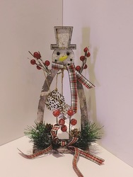Wood Snowman Figure from Lloyd's Florist, local florist in Louisville,KY