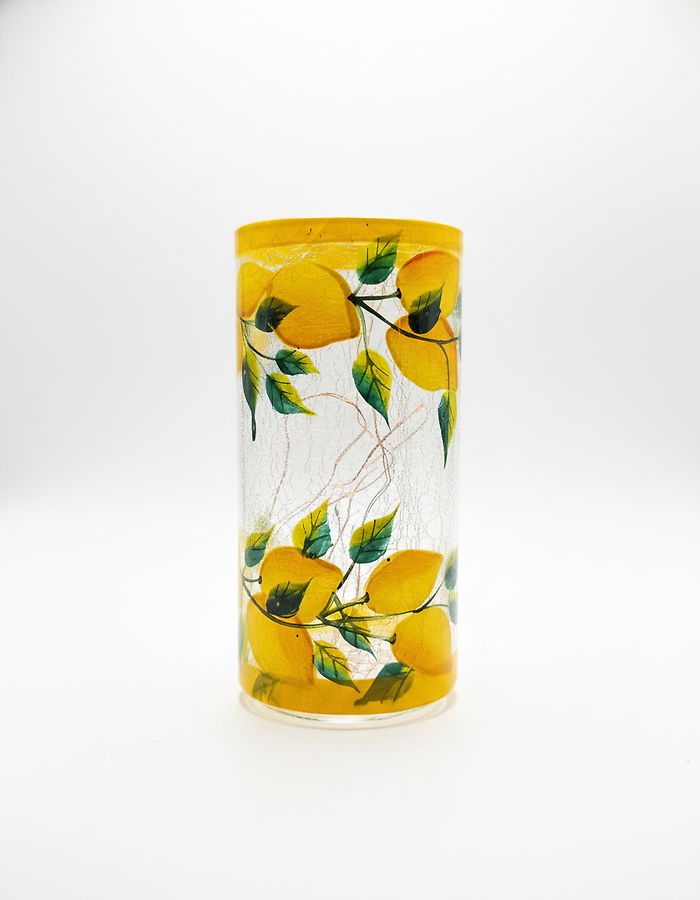 Lemon Glass Vase with Lights