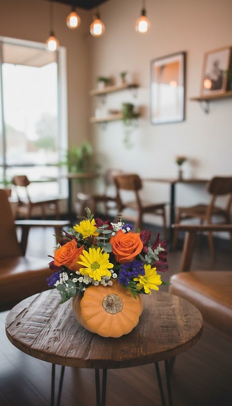 Pumpkin Container with Fall Mix