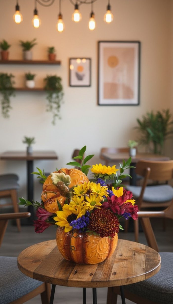 Orange Pumpkin Cookie Jar Arrangement