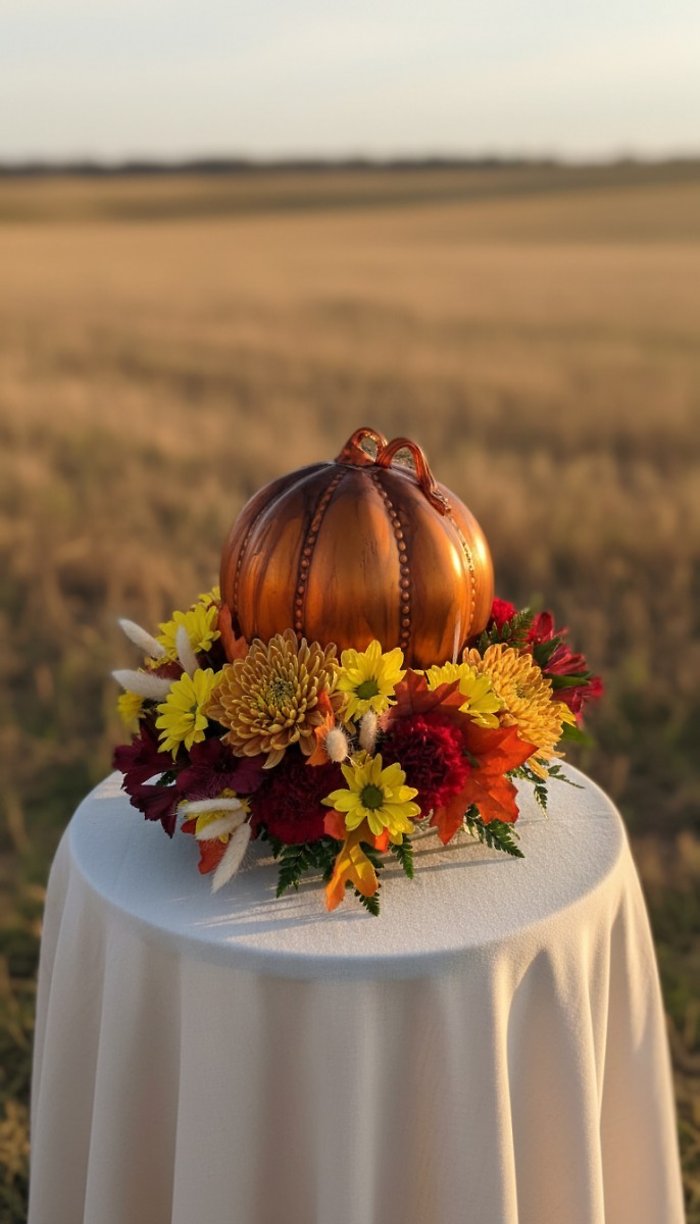 Metallic Beaded Pumpkin