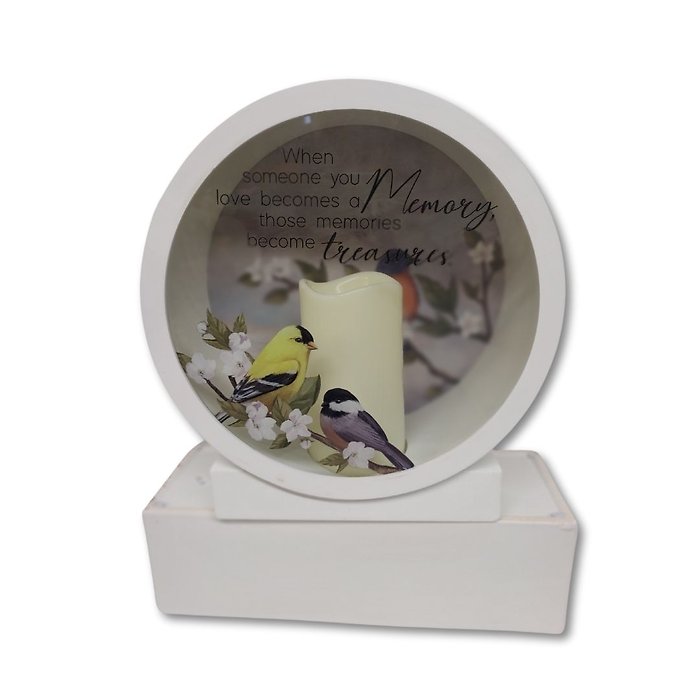 Glass Round lantern with birds