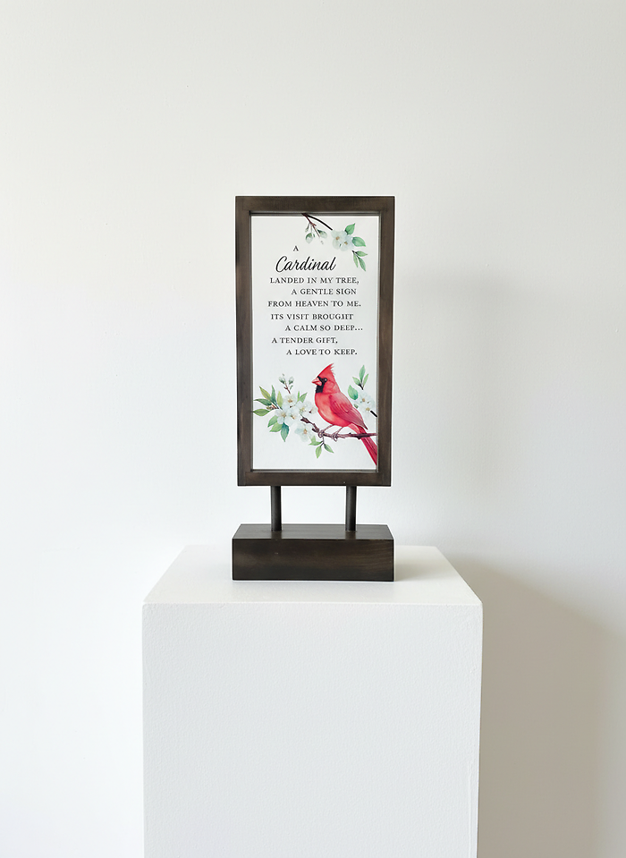 Cardinal Standing Plaque