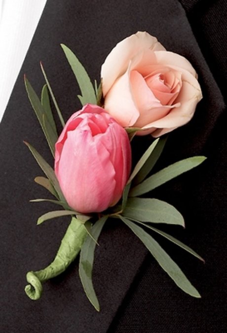Pink Cascade Boutonniere