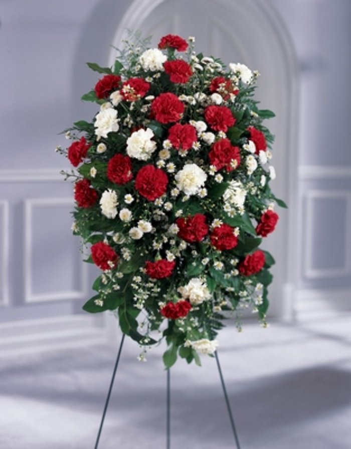 Crimson & White Standing Spray