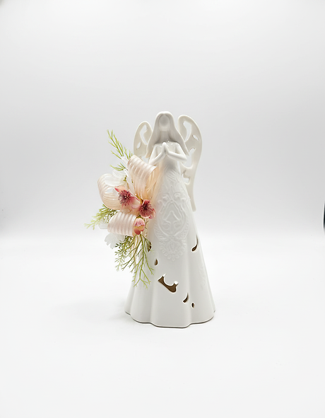 Angel Light Up Lamp with Silk Flowers