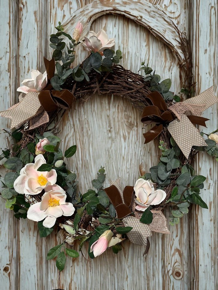 Soft Pink and Brown Wreath