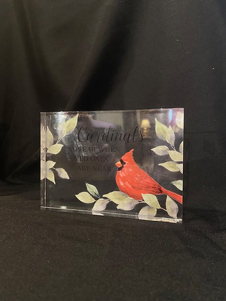 Clear Cardinal Plaque