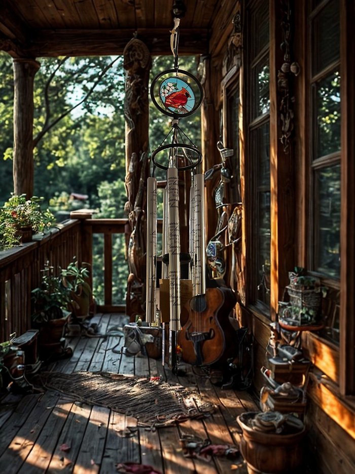 Stain Glass Chimes - Cardinal