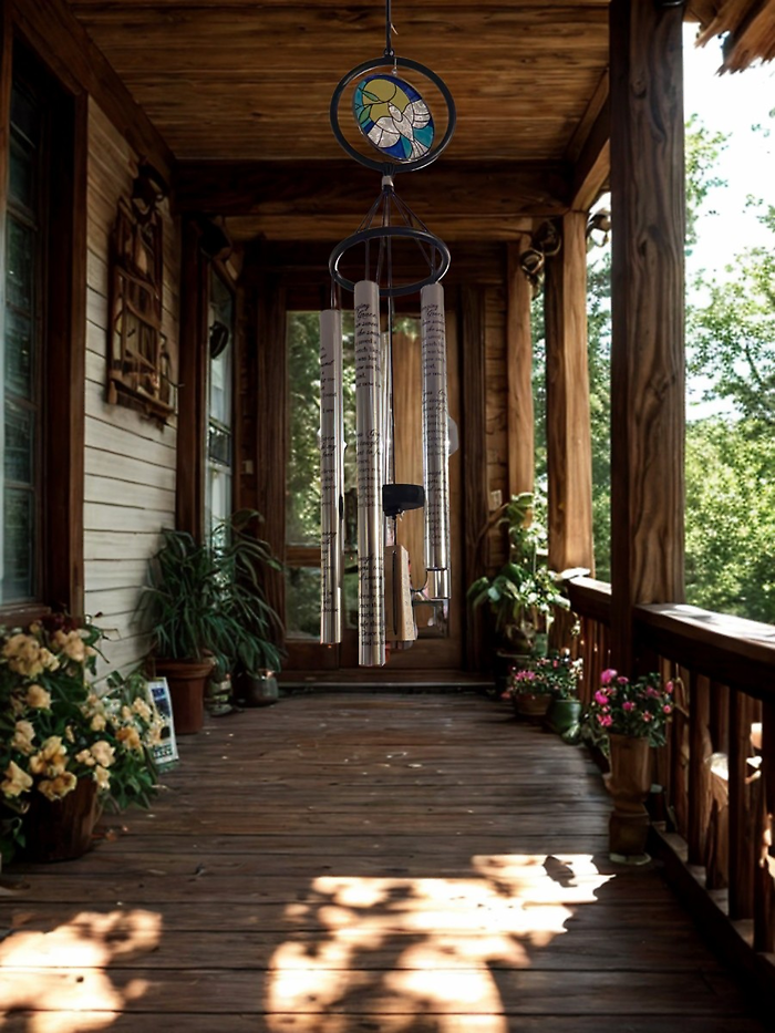 Stain Glass Chimes -Dove