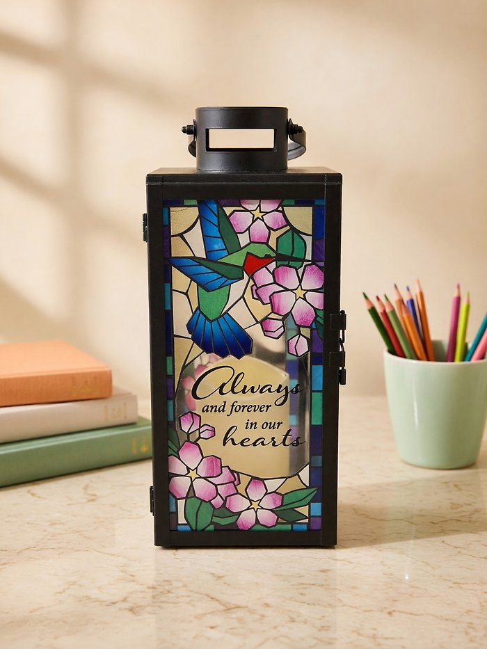 Stained Glass Hummingbird Lantern