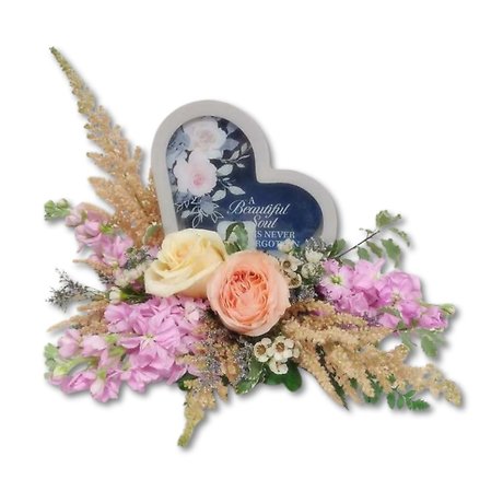 HEART WITH FRESH FLOWERS