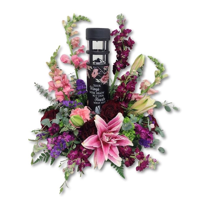 Fresh flowers with solar Light in the  middle